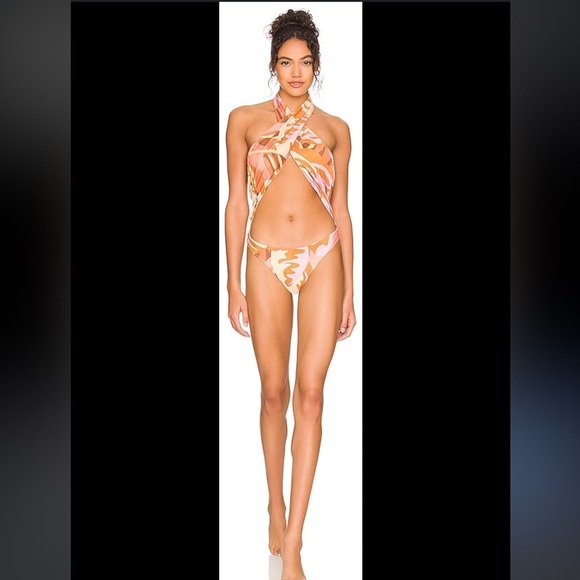 NWT!! Stone Fox Swim Free People Azalea One-Piece Swimsuit Tropic - Picture 1 of 6